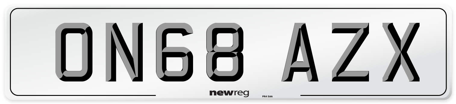 ON68 AZX Number Plate from New Reg
